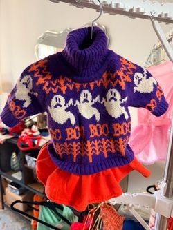 SMALL: Fitwarm Halloween Dog Sweater Dress
