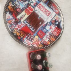 Coca Cola Collectors Items Plate 1996 and Miniature Coke Sprite Bottles