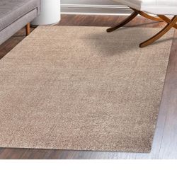 JONATHAN Y SEU100T-8 Haze Solid Low-Pile Indoor Area-Rug, Coastal, Bohemian, Minimalist Easy-Cleaning,Bedroom,Kitchen,Living Room,Non Shedding, Cream,