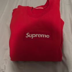 Fall/Winter 2015 Red On Red Box Logo Crewneck