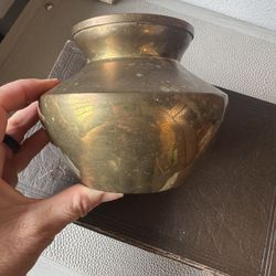 Vtg Brass Spittoon Small