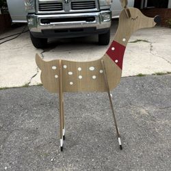 Wooden Deer Christmas Yard Ornament 
