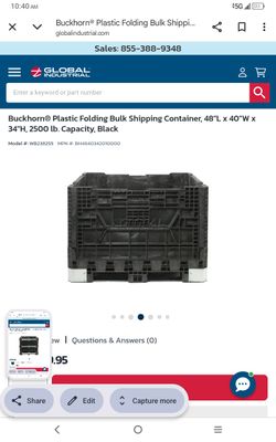 buckhorn HDPE heavy duty collapsible storage and shipping container