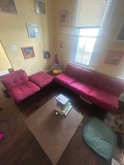 1960's Red Antique Penthouse Couch Set