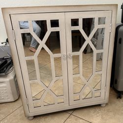 Accent Cabinet With  Mirrored Doors