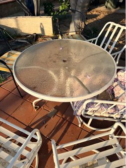 Outdoor glass table