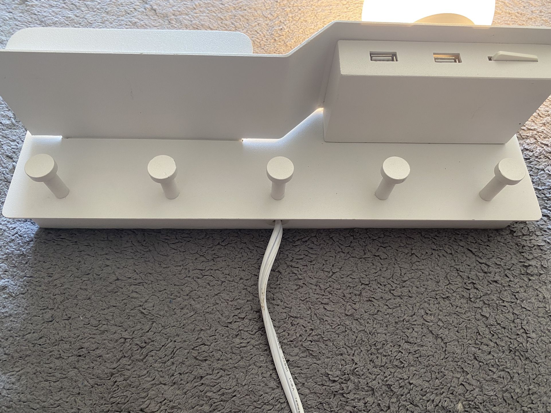 IKEA wall Rack And Light W/usb & Hooks