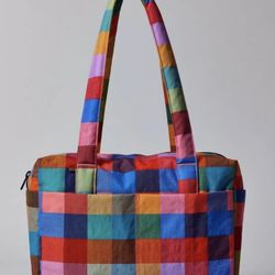 NWT Urban Outfitters Exclusive Baggu Madras Small Cloud Carry On