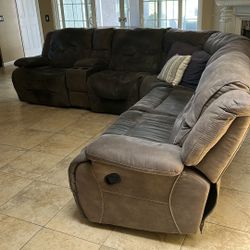Used Sectional With 3 Recliners 