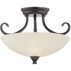 Kendall 2‑Light Oil Rubbed Bronze Semi‑Flush Ceiling Light – Transitional