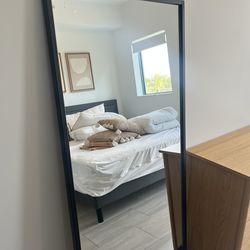 Contemporary Rectangular Metal Framed Floor Mirror