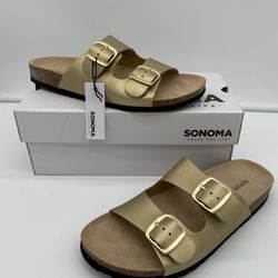 Gold Genuine Leather Sandals Size 9.5