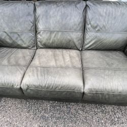 Grey Italian Leather Couches