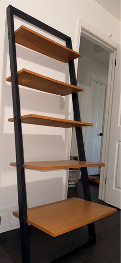 Ladder Bookshelf with Desk