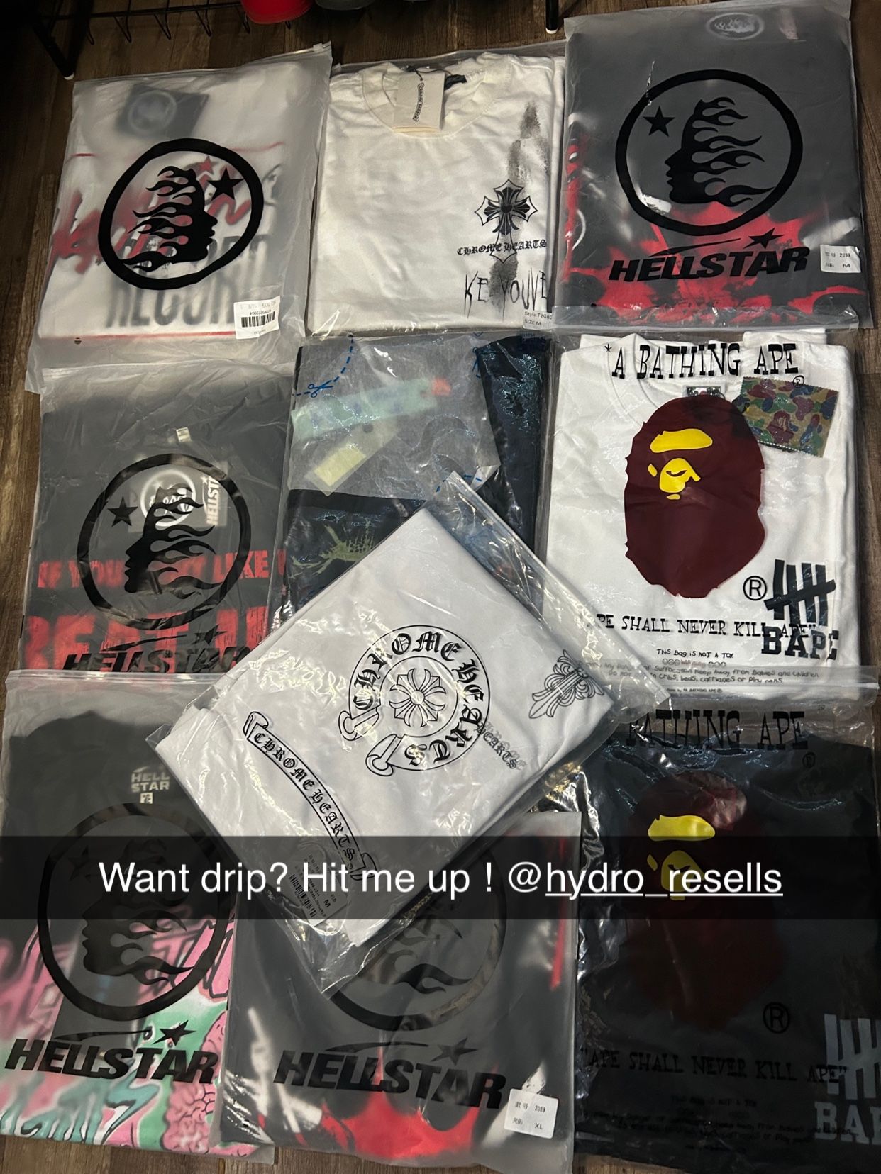 Hellstar,Off-White-Bape-Chromeheart -Etc shirts 