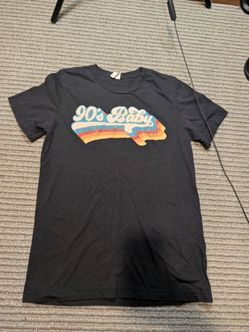 90s Baby Graphic Tee Black Unisex Adults M Cotton Crew Neck Short Sleeve