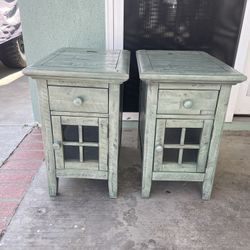 2 Wood Nightstand/End Tables With Power Outlet
