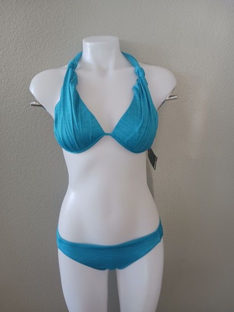 Hurley 2 Piece Bikini Aqua Blue Size M New With Tags