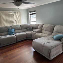 Grey Suede Couch