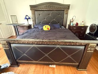 King Size Ornate Upholstered Bed Frame
