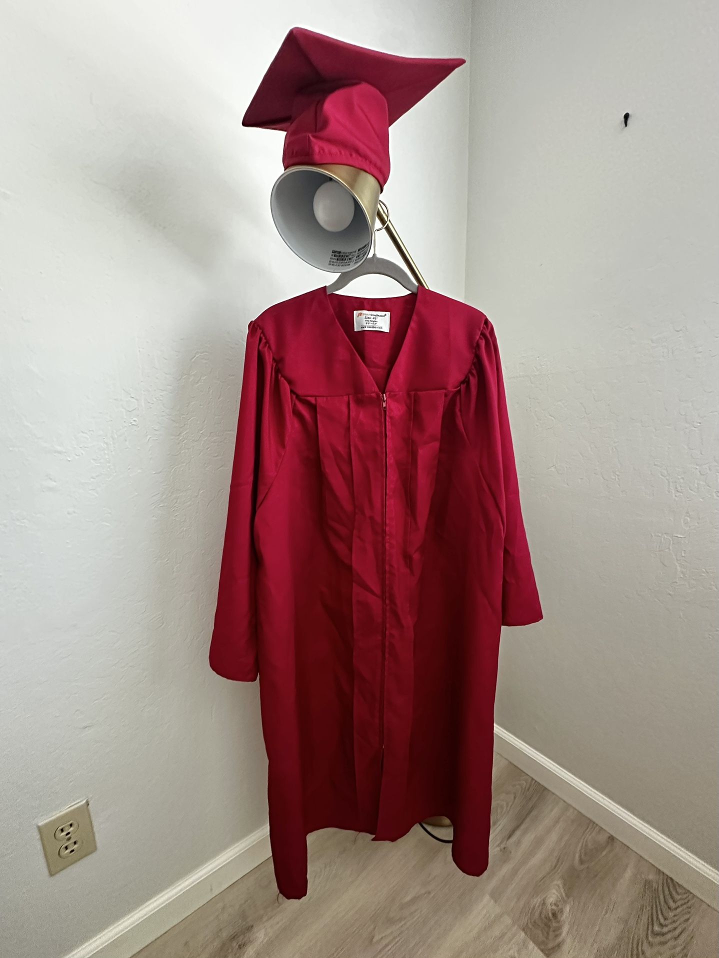 Red Graduation Cap & Gown Set