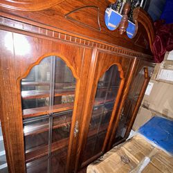 Beautiful Antique Oak China Hutch Cabinet- Used/ Fixer Upper