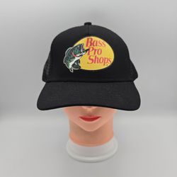 Bass Pro Shops Black Trucker Adjustable SnapbackHat