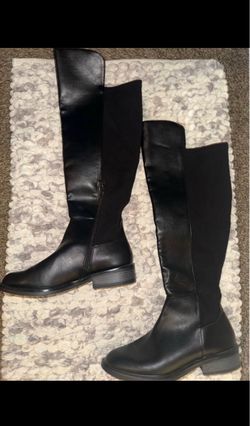 Black leather boots