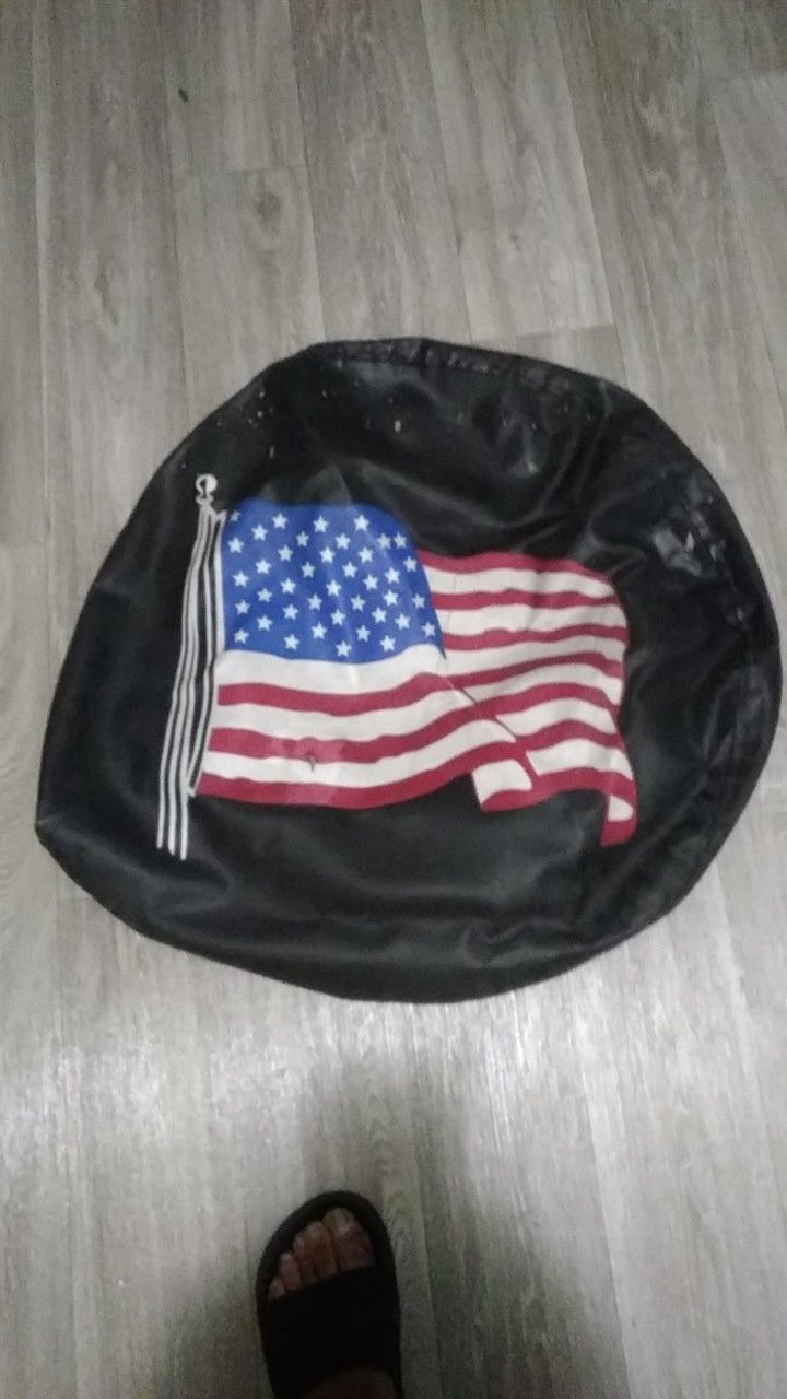 American Flag Leather Jeep Wheel Cover