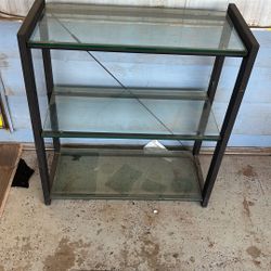 Three Tier Glass And Metal Shelf