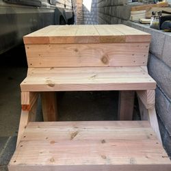 Custom Small Deck With Stairs On Both Sides