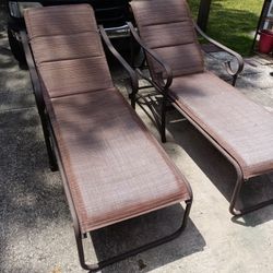2 Lounge Chairs. For $15. For. The. Set Aluminum 