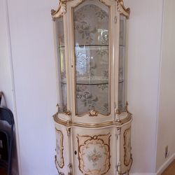 Antique Curio Cabinet W/ Keys 