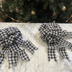 Christmas Holiday Decor, Plaid & Burlap Bows