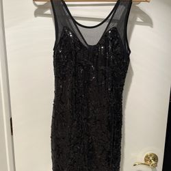 Ladies Black Sequined Cocktail Dress NWT