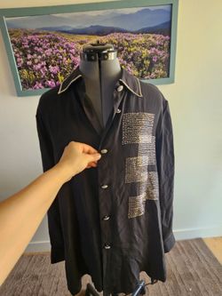 100% Silk shirt womans large