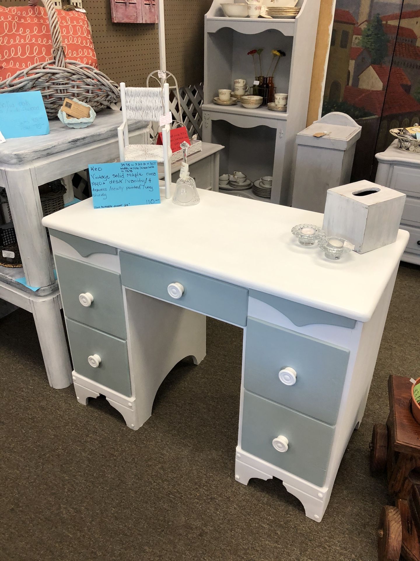 Vintage 1940’s solid wood desk/ firm price