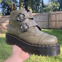 Dr. Martens Women's Khaki and Green Boots