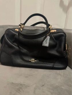 Coach Black Pebbled Leather Satchel Handbag
