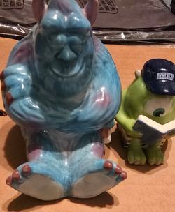 Disney Pixar Monsters University ceramic salt and pepper shaker set, a