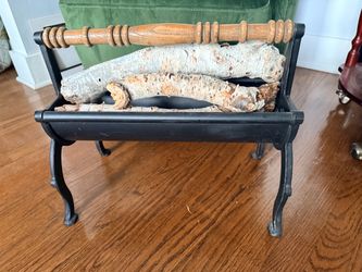 vintage cast iron and wood  log roller used