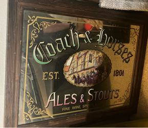 Vintage “Coach & Horses” mirrored pub sign