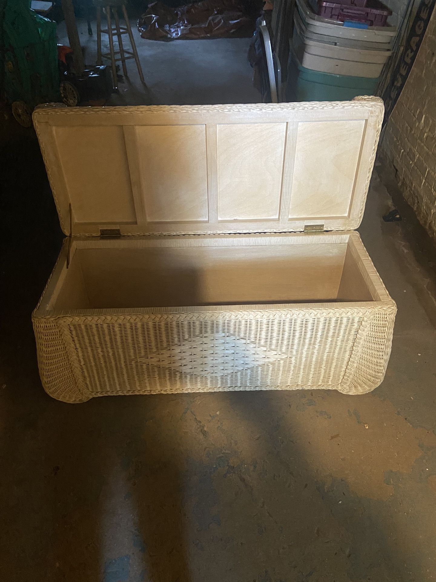 Wicker Storage Ottoman