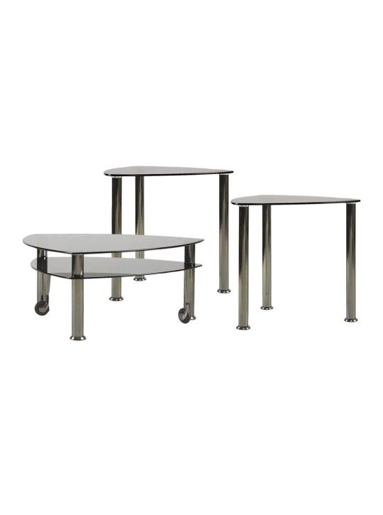 Landmark Black 3 Pc Table Set — Glass Top, Excellent Condition!