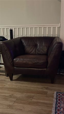 Pair of Natuzzi Leather Club Chairs