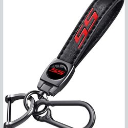 Leather Metal Car Key Chain Keyring Accessories Compatible with Chevy Camaro SS Cars