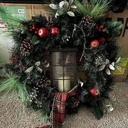 Christmas Wreath Over The Door