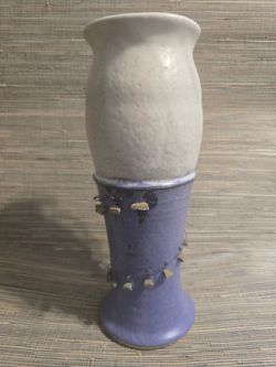Handmade 12" tall Two-Tone Ceramic Vase
