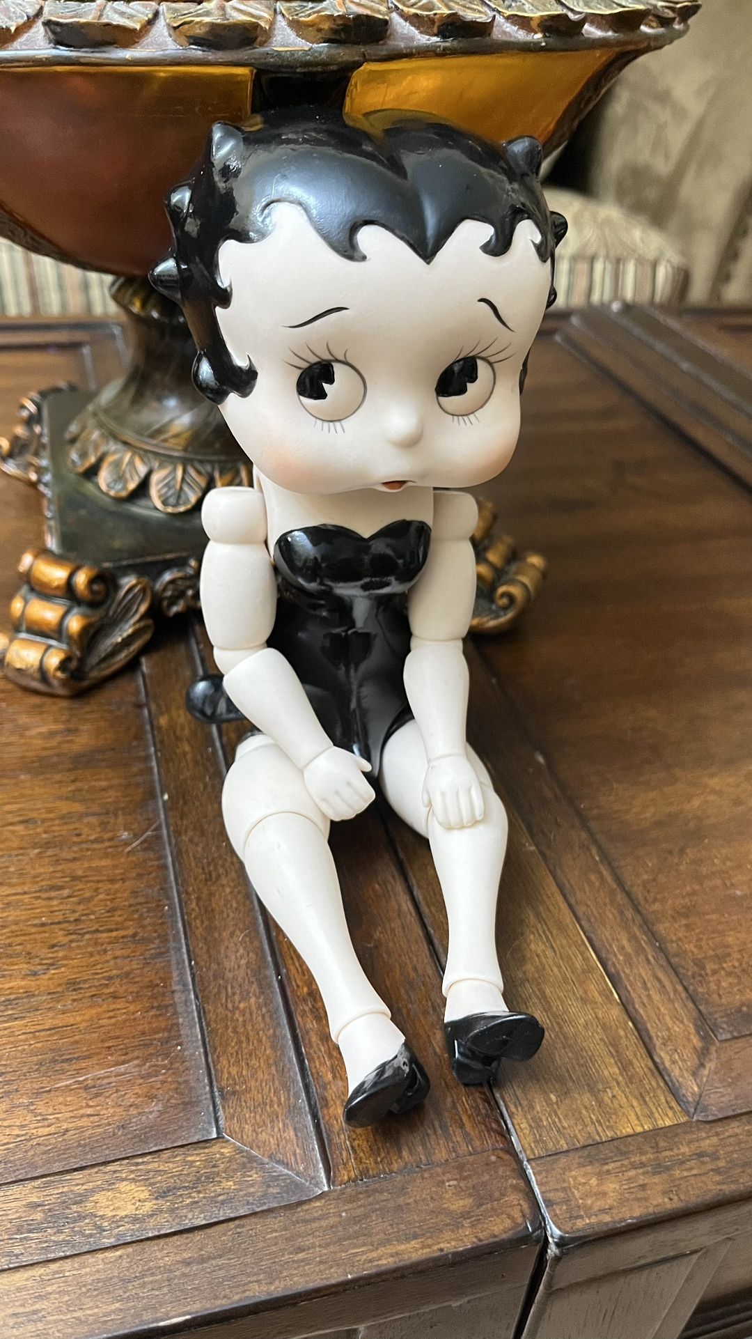 Vintage Betty Boop porcelain articulated doll, 1980s. 11”