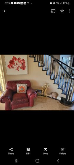 Red Vintage Leather Sofa